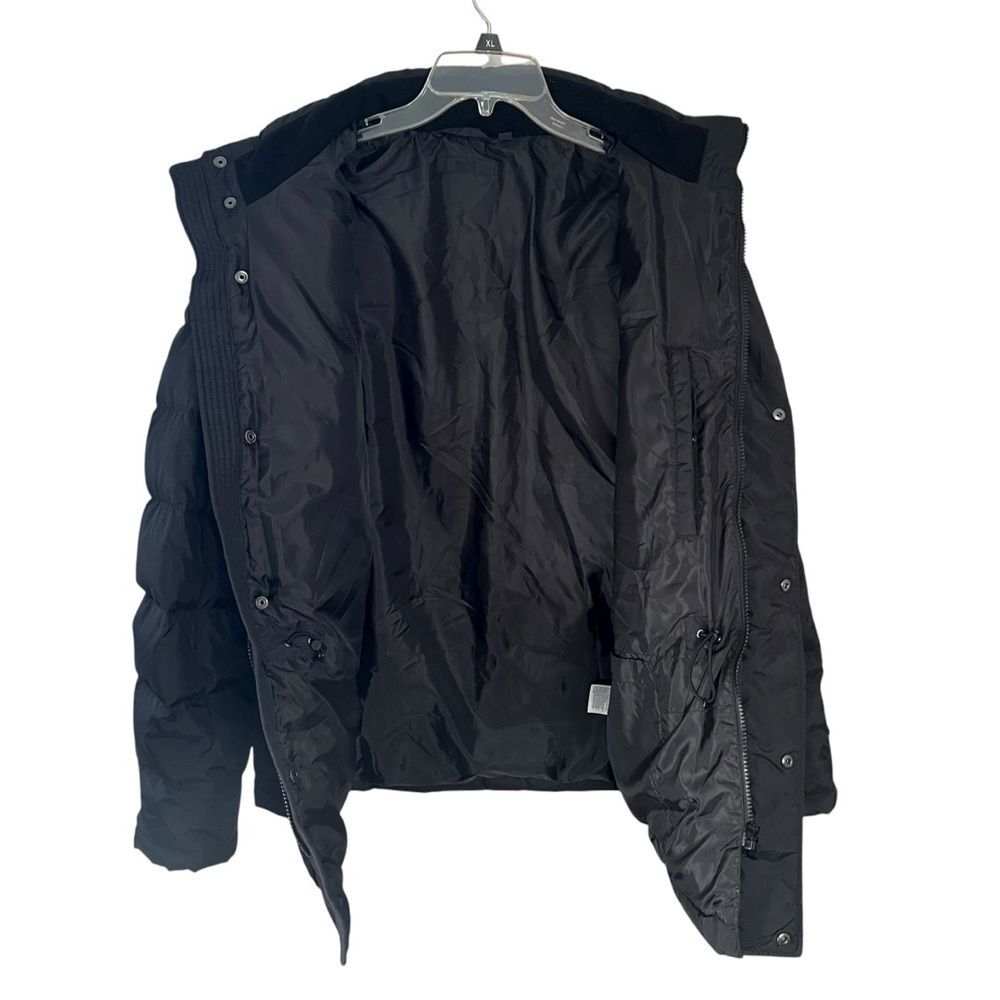 Uniqlo Men’s Medium Black Down Quilted Fill Puffer Coat Jacket Parka Mid-length - Picture 3 of 7